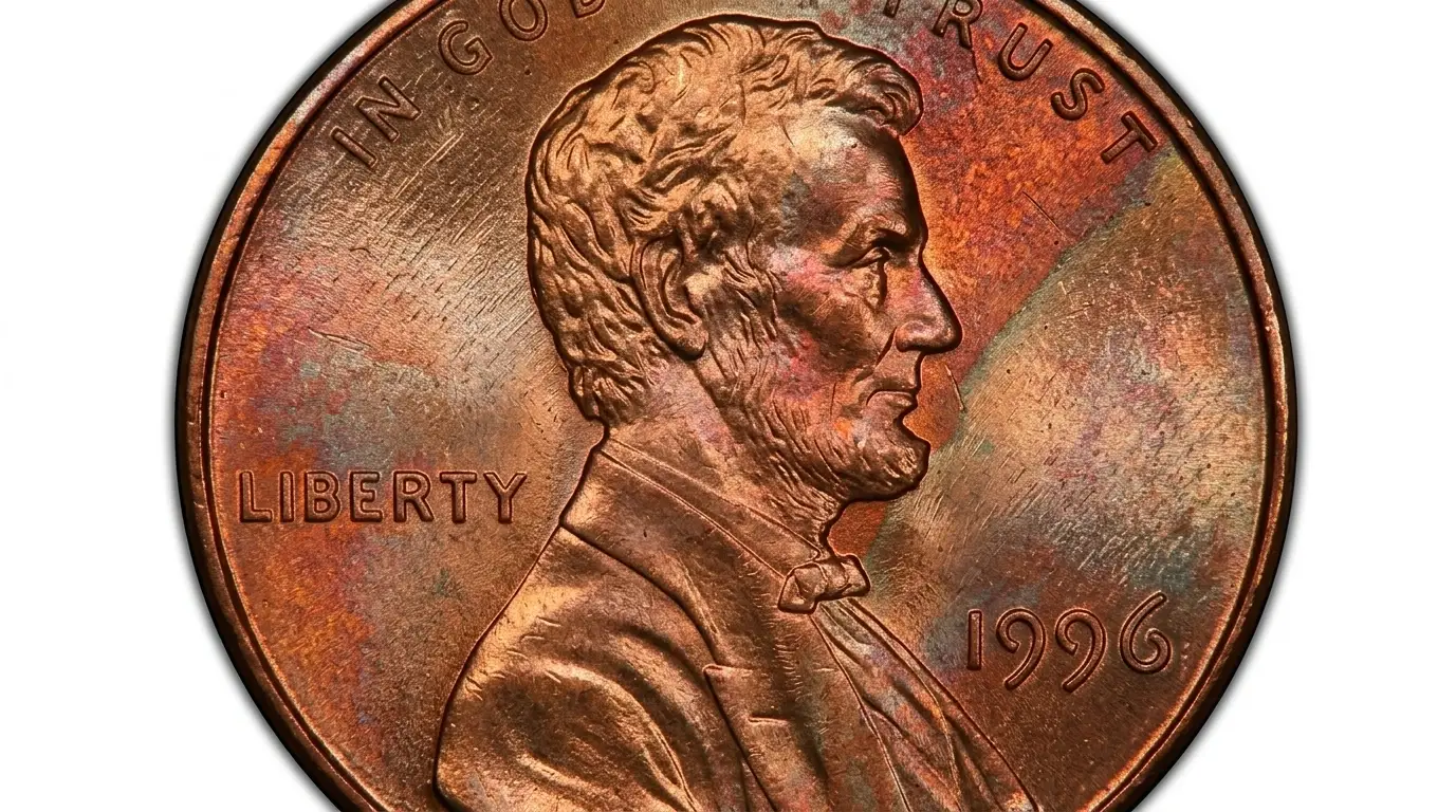 1996 Lincoln penny extreme close-up